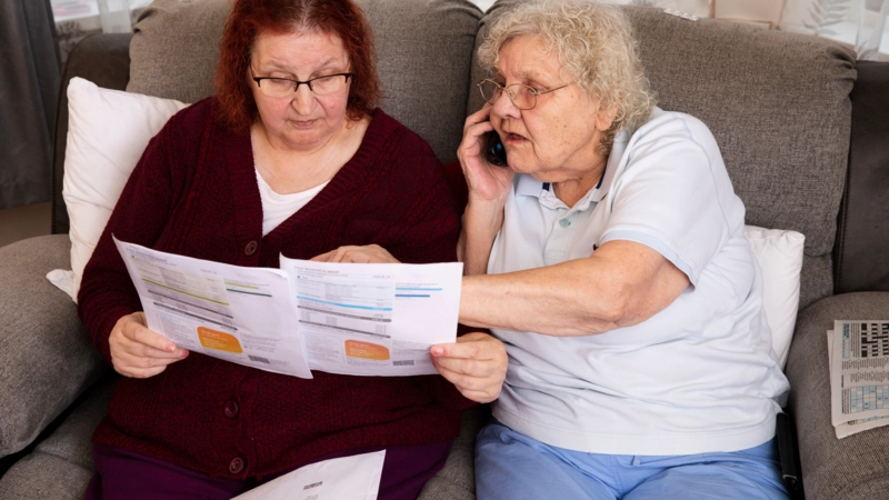 Older woman and energy bill