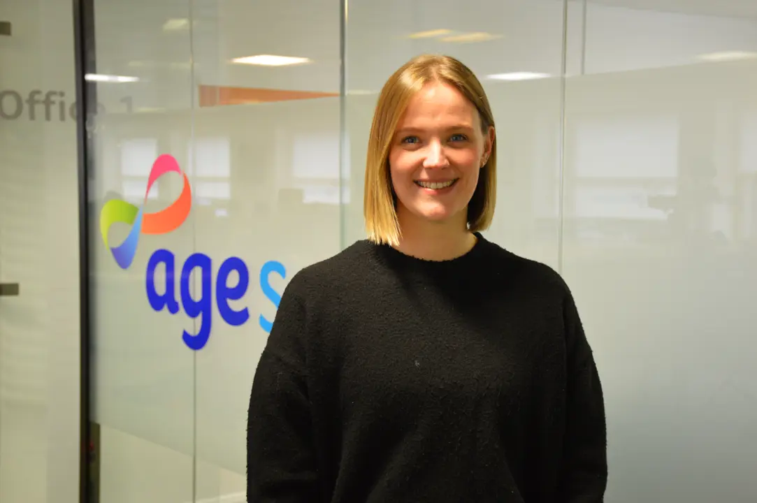 Anna Clements in the Age Scotland office